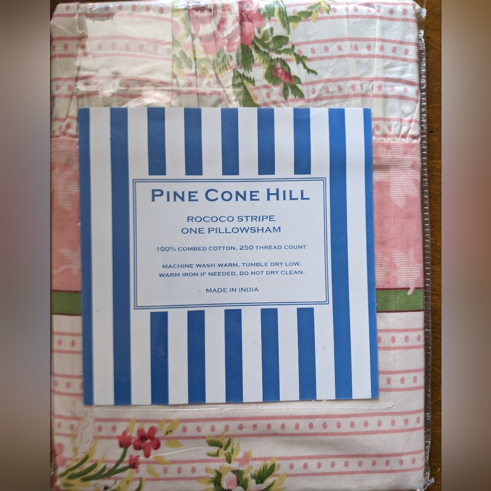 New Pine Cone Hill Pillowsham 25x25 in Rococo Strip cotton